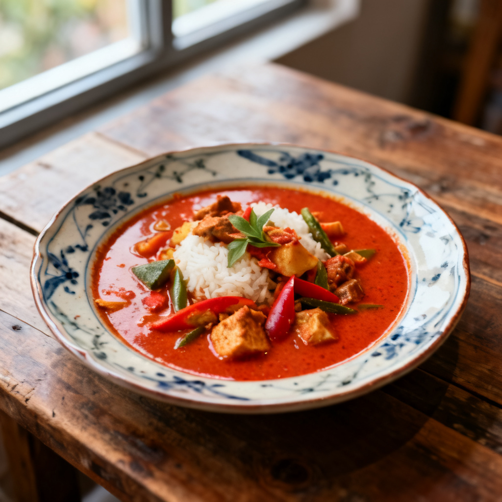 Röd curry kycklingspett