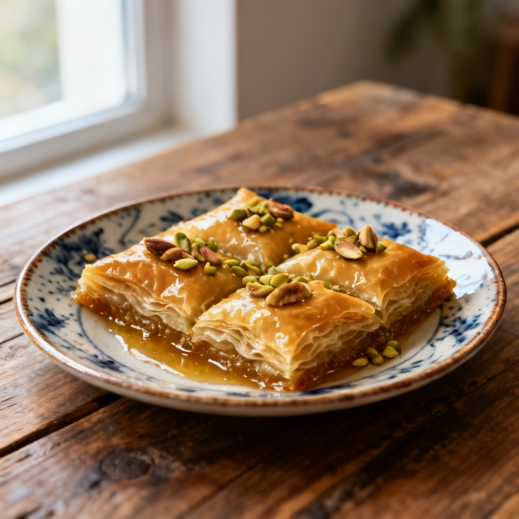 Baklava with Spiced Nuts, Ricotta & Chocolate