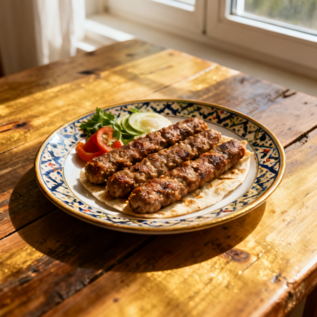 Lammfärsbiffar med tzatziki i pitabröd