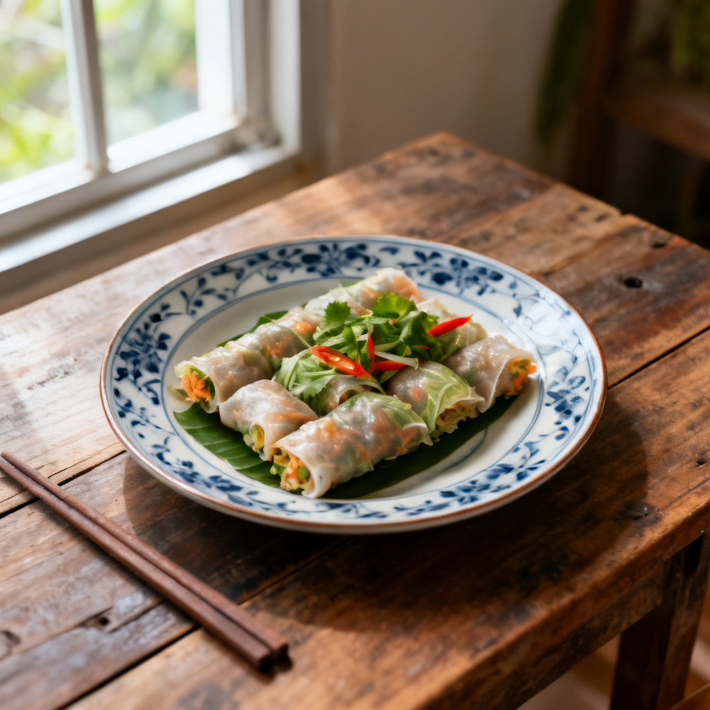 Vietnamesiska köttbullar i salladskorg